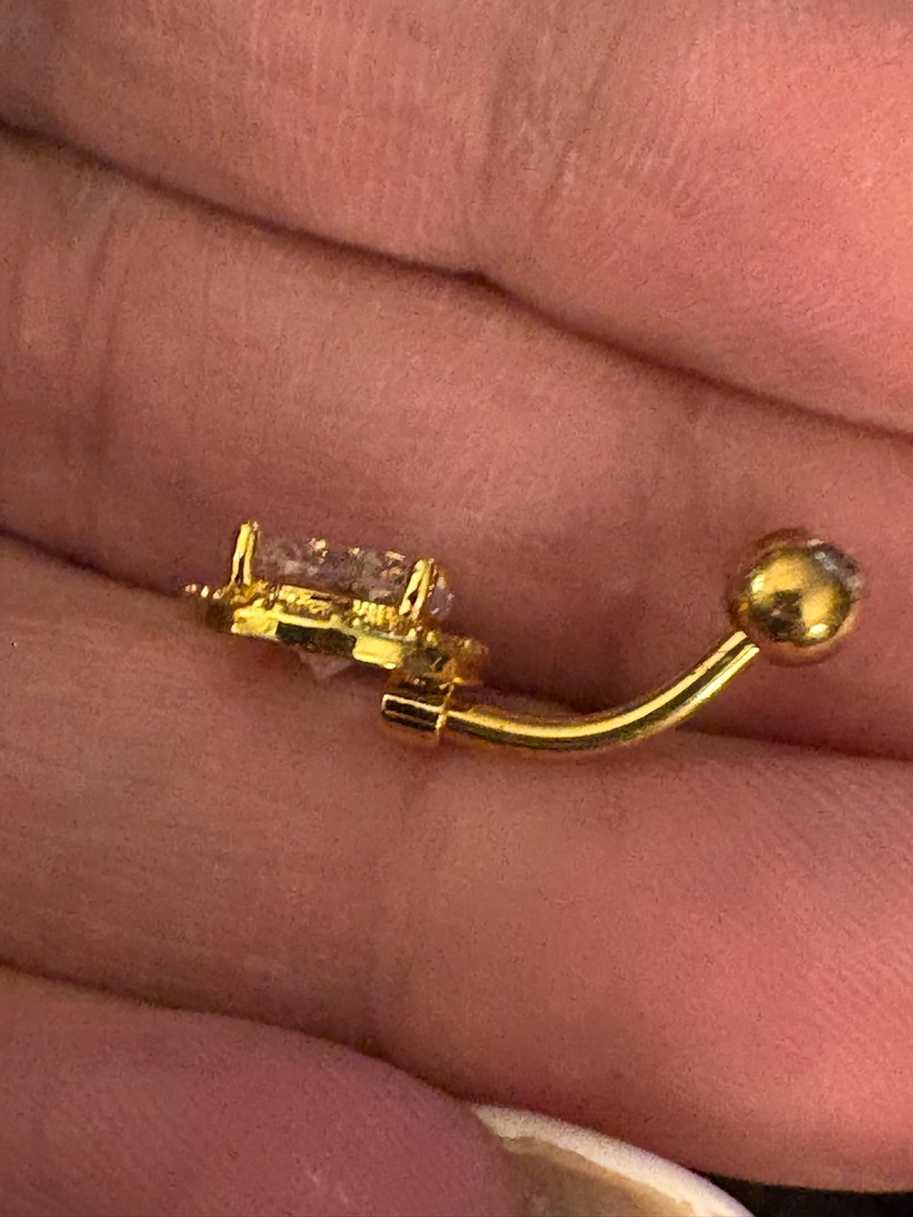 Belly Ring-
Stainless Steel Gold Tone Belly Button Ring Set 14 Gauge 10mm - Picture 7 of 9